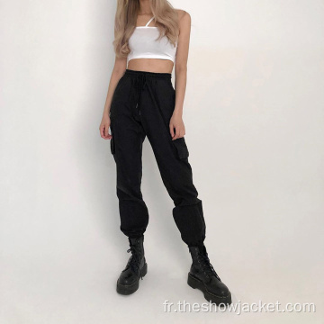 Nouveautés Poches Latérales Streetwear Femmes Pantalons Solides